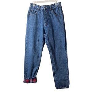 Guide Gear Vintage Plaid Flannel Lined High Rise Denim Jeans Size 10 Gorpcore